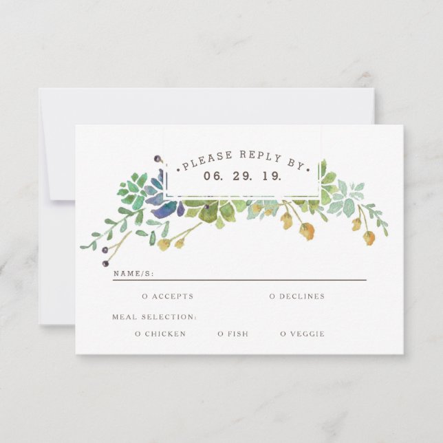 Whimsical Watercolor RSVP (Anverso)