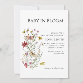 Whimsical Wildflower Bebé En Invitación De Bloom