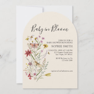 Whimsical Wildflower Bebé En Invitación De Bloom
