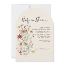 Whimsical Wildflower Bebé En Invitación De Bloom