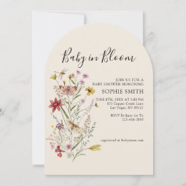 Whimsical Wildflower Bebé En Invitación De Bloom