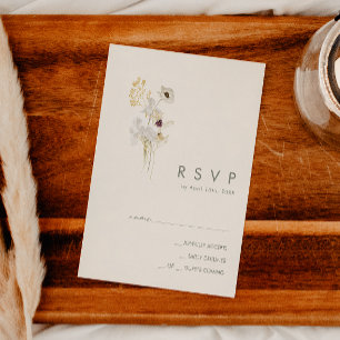 Whimsical Wildflower Bouquet Tarjeta RSVP de Mar