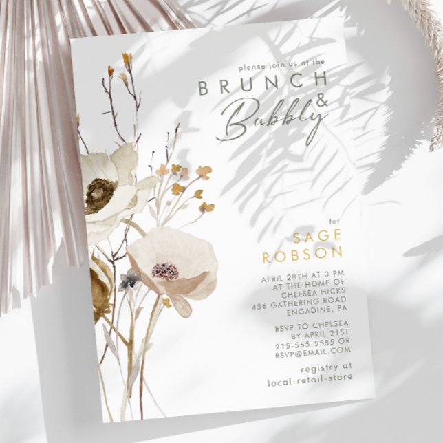 Whimsical Wildflower Brunch and Bubbly Invitación (Subido por el creador)