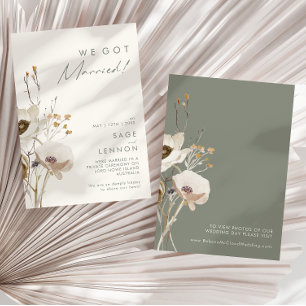 Whimsical Wildflower Ivory Elopement Invitación