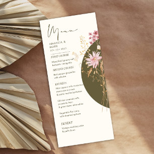 Whimsical Wildflowers Spring Summer Fall Menu