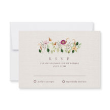 Whimsical Wildflowers Wedding RSVP Card