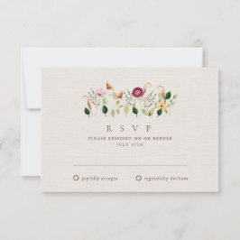 Whimsical Wildflowers Wedding RSVP Card