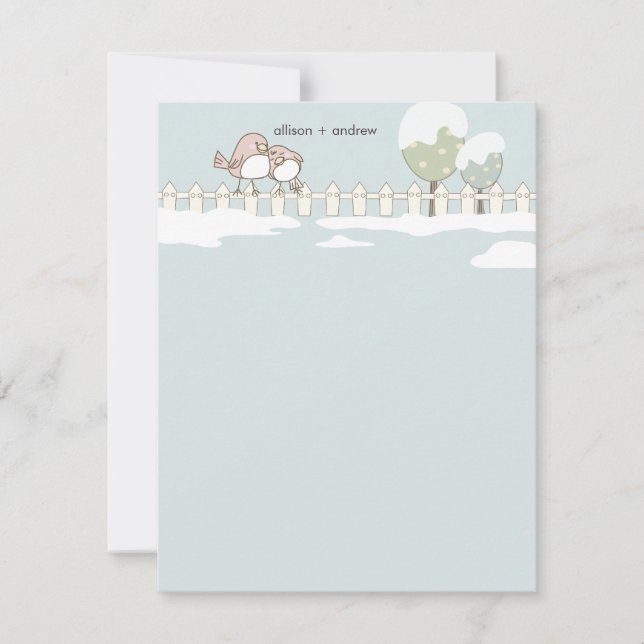 Whimsical Winter Wedter Gracias Tarjeta (Anverso)