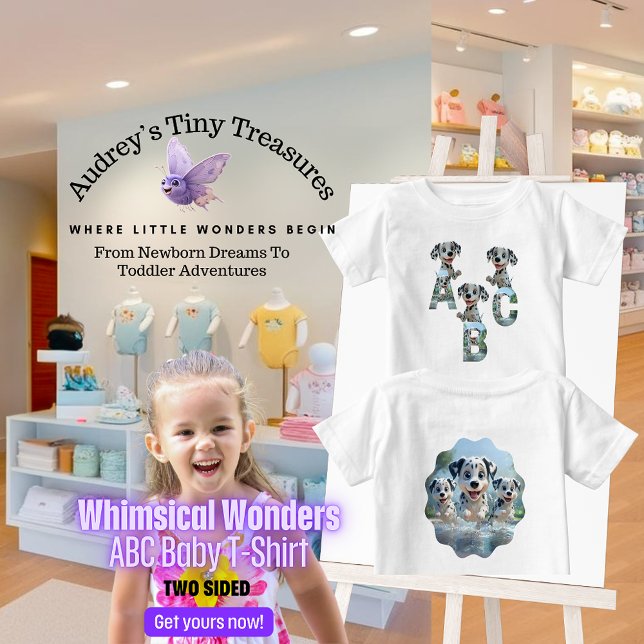Whimsical Wonders Baby Short Sleeve Camiseta ABC (Subido por el creador)
