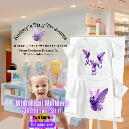 Whimsical Wonders Baby Short Sleeve Camiseta ABC