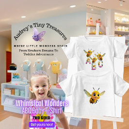 Whimsical Wonders Baby Short Sleeve Camiseta ABC
