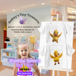 Whimsical Wonders Baby Short Sleeve Duck Camiseta