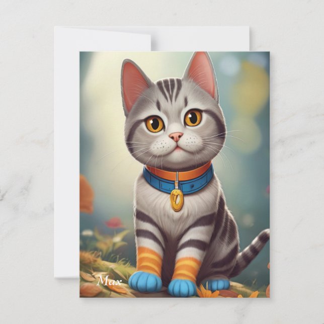 Whimsical Woodland America Shorthair Cat (Anverso)