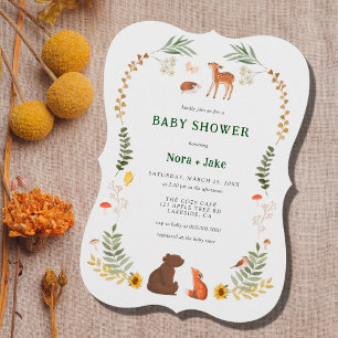 Whimsical Woodland Baby Shower Invitación
