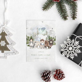 Whimsy ártico | Tarjeta de vacaciones de paz, amor