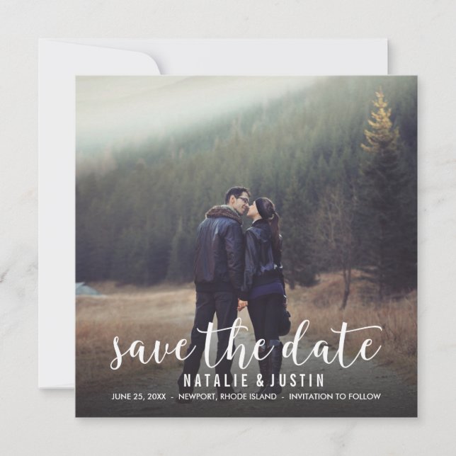Whimsy Photo Save the Date Square Invitación (Anverso)