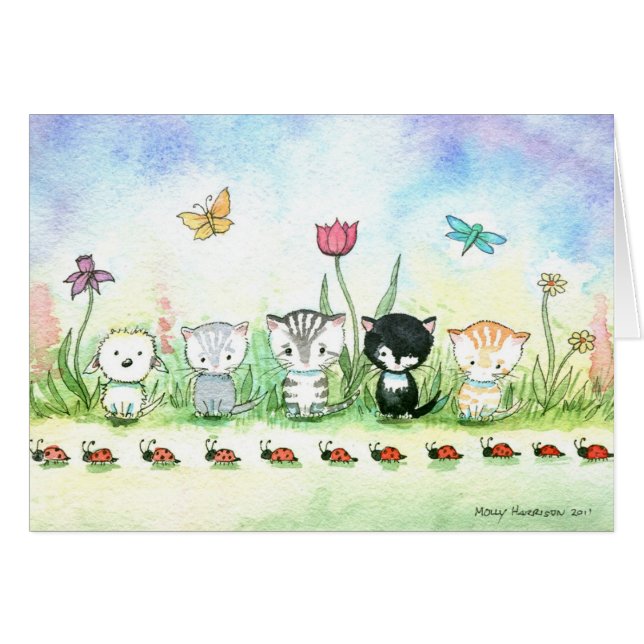Whimybug Kitty Cat Puppy Card (Anverso (Horizontal))