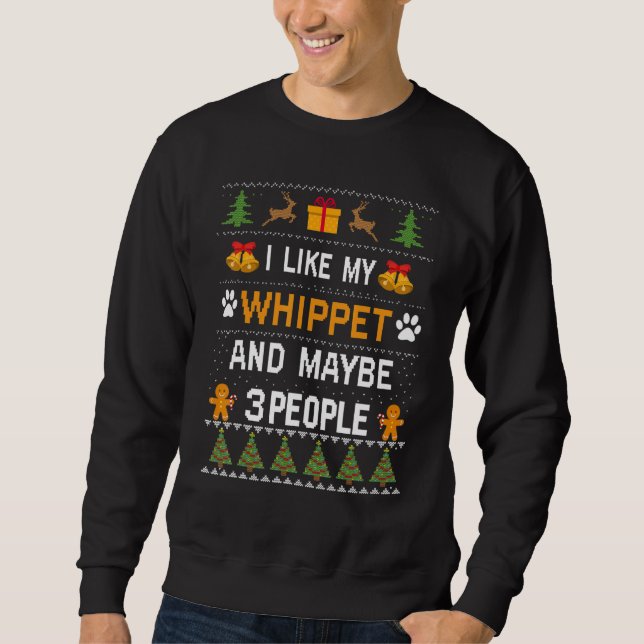 Whippet Dog Owner  Whippet Ugly Christmas Sweater (Anverso)