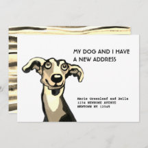 Whippet y yo nos hemos mudado, tarjeta de Invitaci