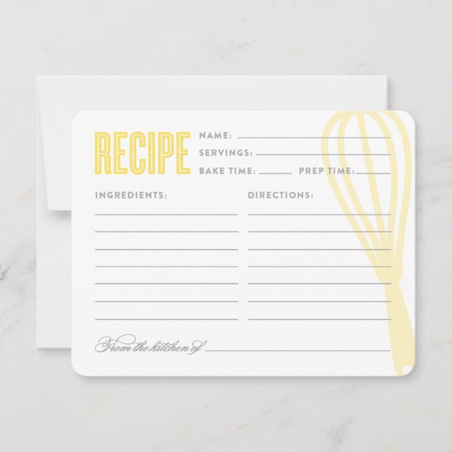 Whisk retro en amarillo | Tarjeta de receta (Anverso)