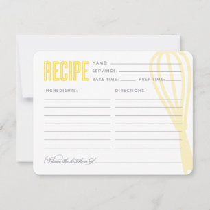 Whisk retro en amarillo Tarjeta de receta