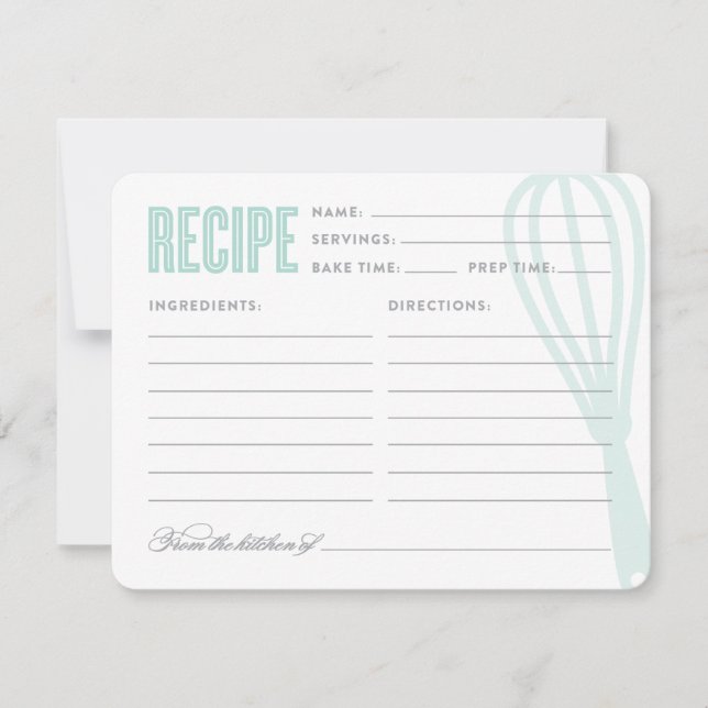 Whisk retro en azul | Tarjeta de receta (Anverso)