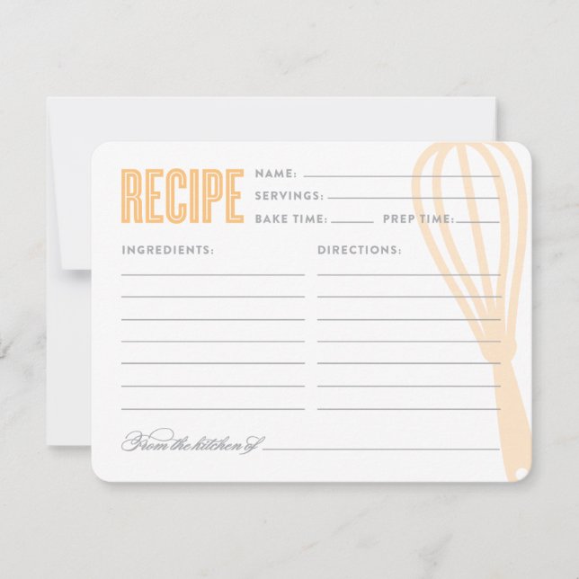 Whisk retro en la arena | Tarjeta de receta (Anverso)