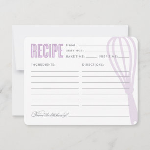 Whisk retro en morado Tarjeta de receta