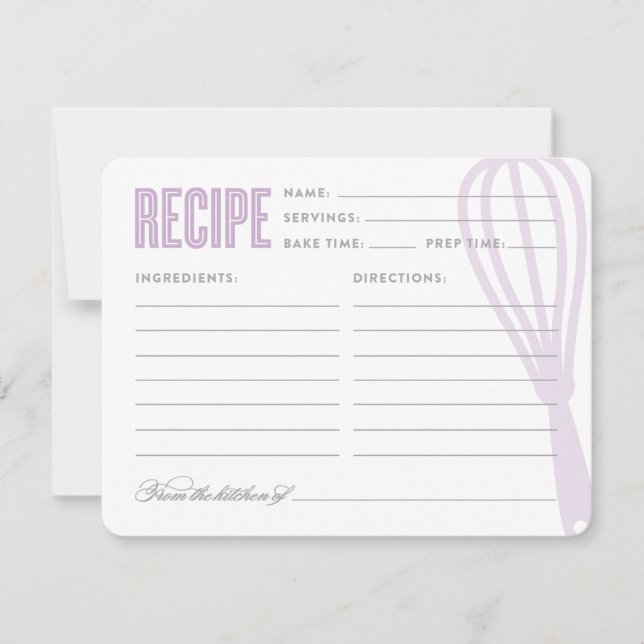 Whisk retro en morado | Tarjeta de receta (Anverso)