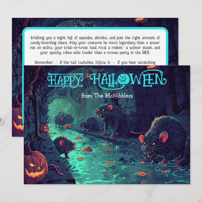 Whiskers & Witness: La tarjeta Sewer Soirée (Anverso / Reverso)