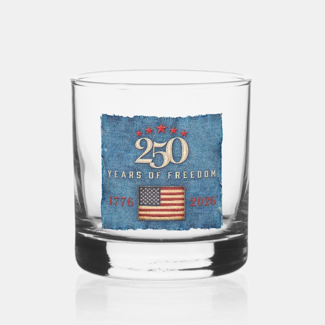 Whiskey 250 Años de Libertad - Vaso de Rocas (Anverso)