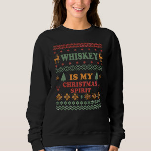 Whiskey es mi navidad espíritu chistoso suéter fea