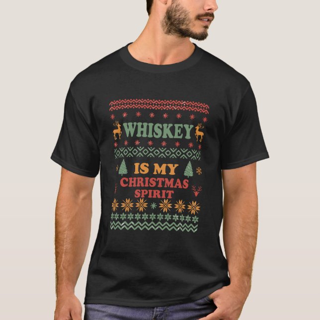 Whiskey es mi navidad espíritu chistoso suéter fea (Anverso)