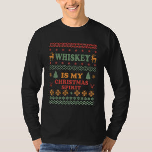 Whiskey es mi navidad espíritu chistoso suéter fea