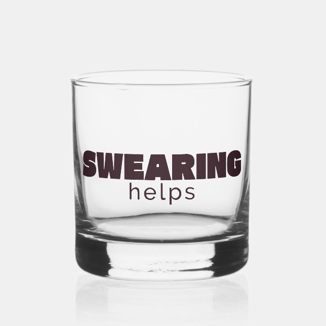 Whiskey Maldecir Ayuda Vaso de Rocas – Divertido Barware (Anverso)