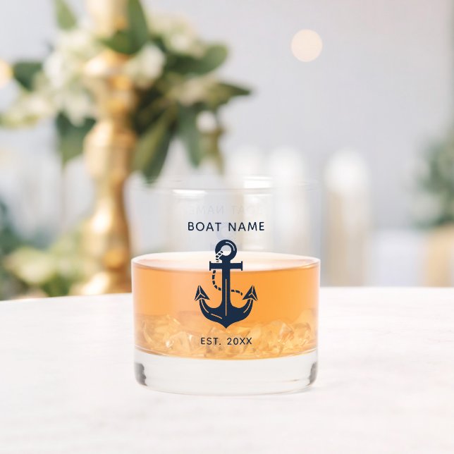 Whiskey Nombre de barco náutico personalizado Ancla Vaso d (Insitu (Boda))