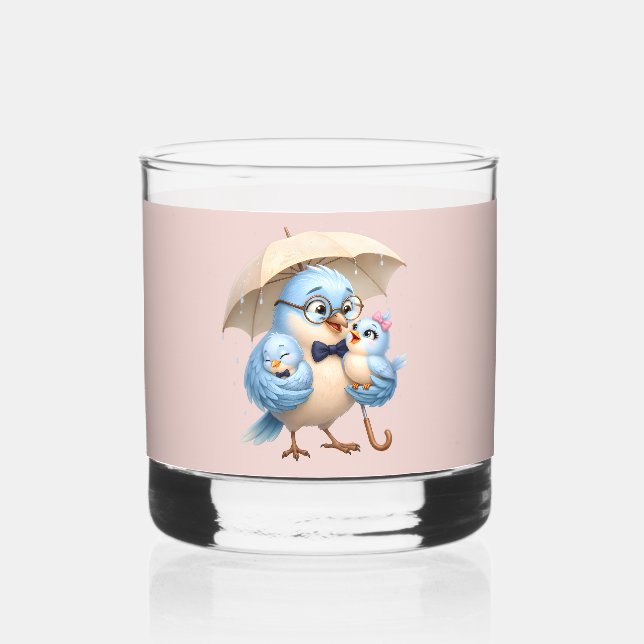 Whiskey Regalo de vaso de rocas Padre Pájaro (Anverso)