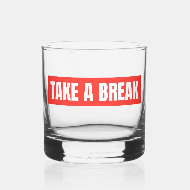 Whiskey Tómate un Descanso Vaso de Rocas Rojo Intenso (Anverso)