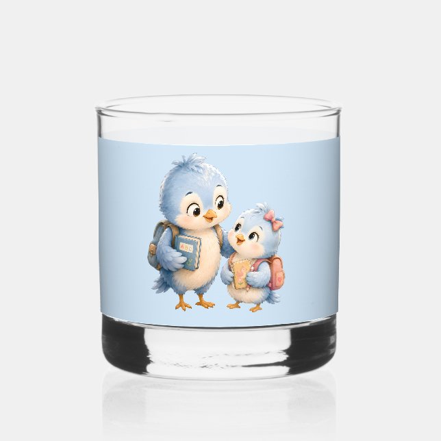 Whiskey Vaso de chupito de hermanos de pájaro azul (Anverso)
