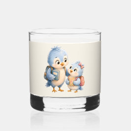 Whiskey Vaso de chupito de hermanos pájaros azules lindos