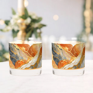 Whiskey Vaso de roca con arte metálico el perfecto brindis