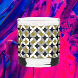 Whiskey Vaso de Rocas Modernista de Medianos del Siglo XX