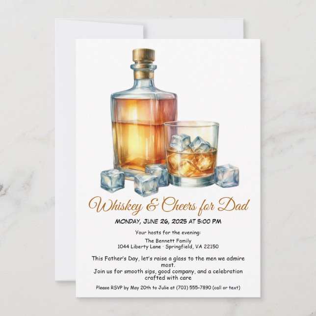 Whisky & Felicitaciones para Papá – Invitación del (Anverso)