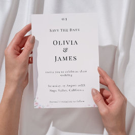 Whispered Petals Elegant Minimalist Save the Date 