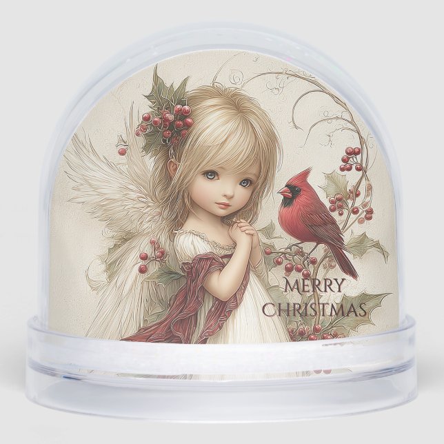 Whispers of Winter – Fairy Child with Cardinal  (Anverso)