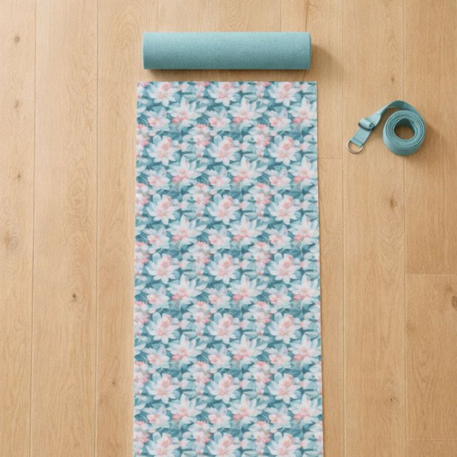 White And Pink Lotus Yoga Mat (Subido por el creador)