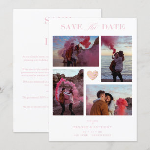 White Collage Wedding Pink Heart 4 Photos Covid19