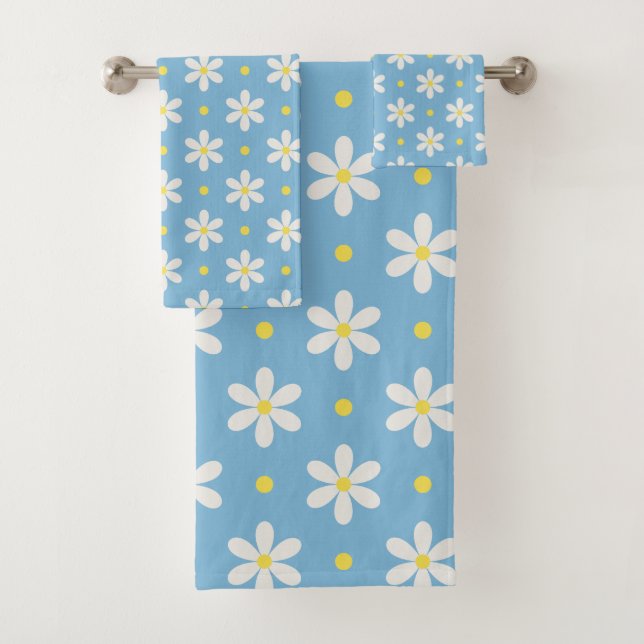 White Daisies Pattern Custom Background (In situ)