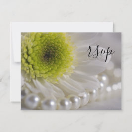 White Daisy and Pearls Wedding RSVP
