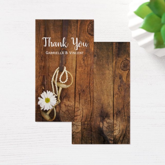 White Daisy Horse Bit Western Wedding Favor Etique (Escritorio)